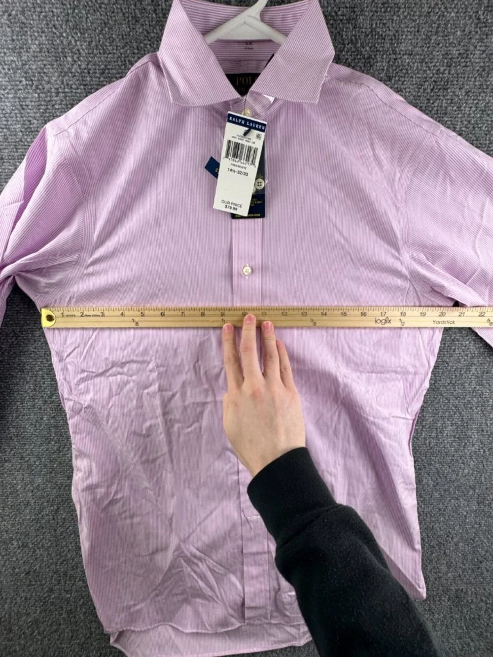 NWT Polo Ralph Lauren Pink Classic Fit Easy Care Cotton Stretch 14.5 32/33